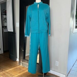 Monterey Bay 2-Piece Women’s Teal Sweatsuit – Size Medium